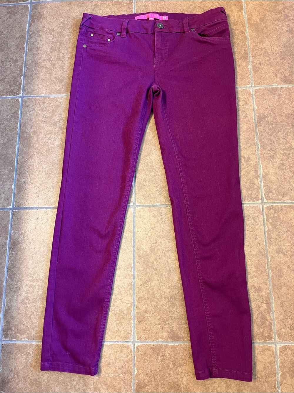 Tinseltown Purple Magenta Mid Rise Stretch Jeans Juniors 13